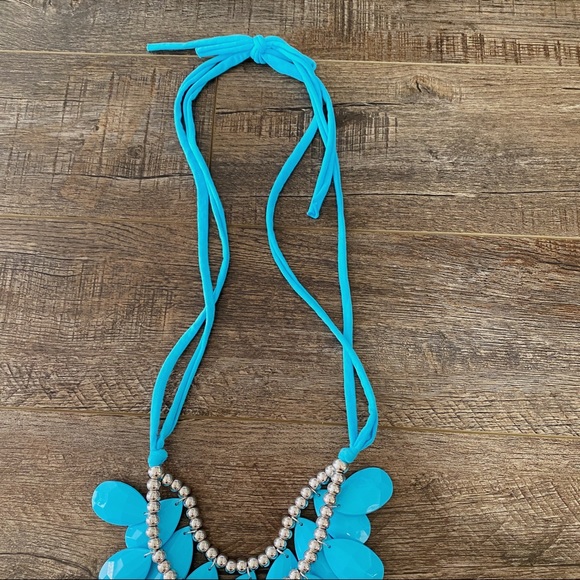 Large Statement Necklace Long Costume Jewelry Royal Blue Chicos Chunky - Picture 2 of 4